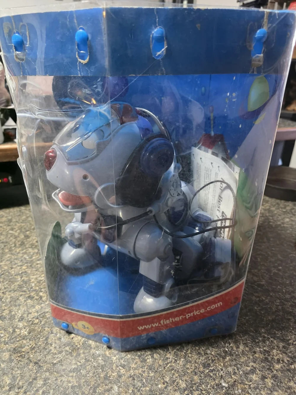 Fisher-Price Rocket Talking Robot Dog - Gray, Blue, Red